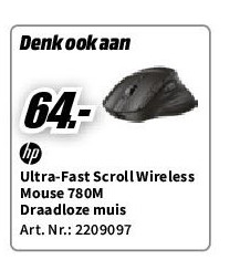Ultra-Fast Scroll Wireless Mouse 780M Draadloze muis