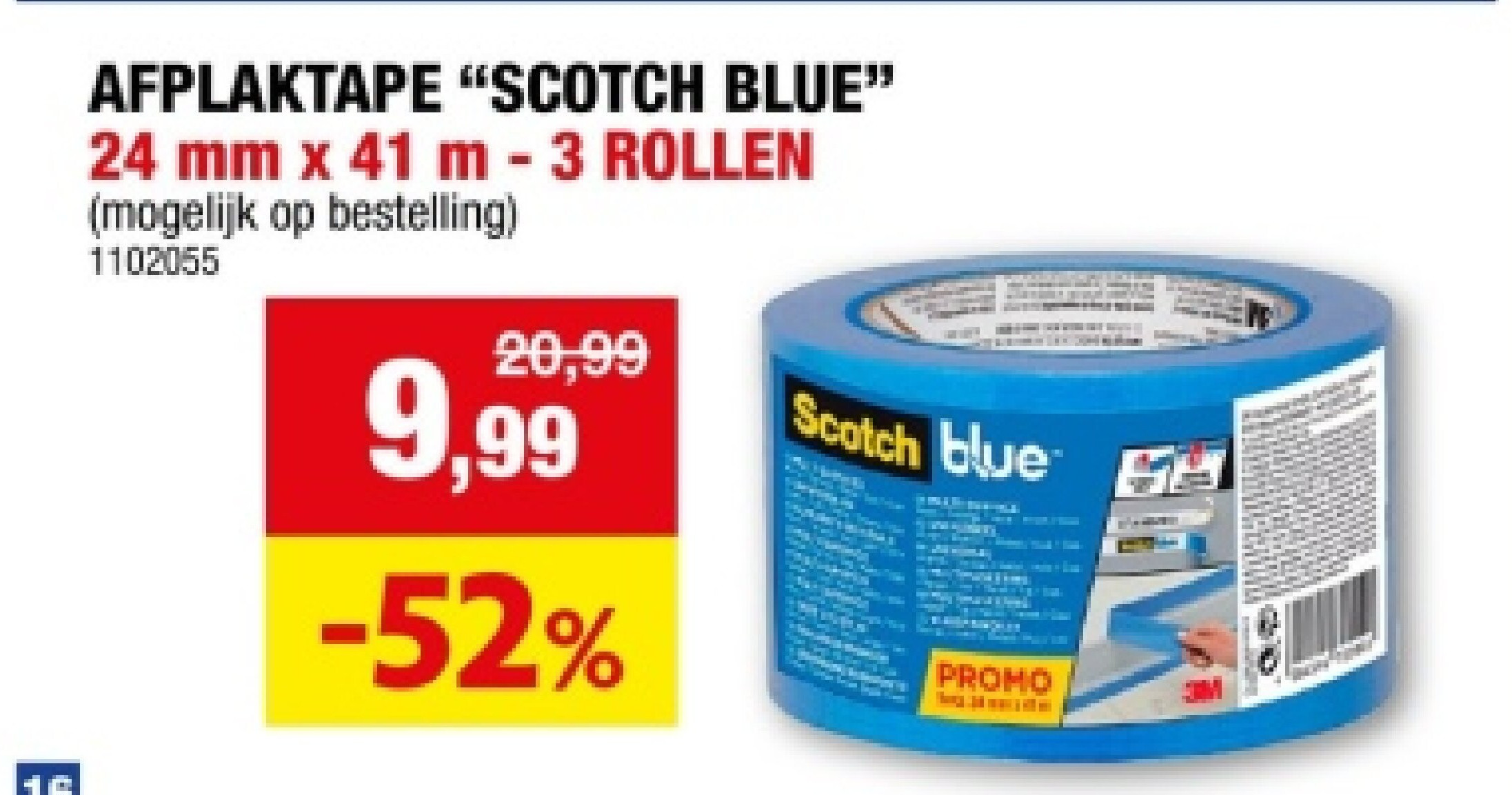 AFPLAKTAPE “SCOTCH BLUE" 24 mm x 41 m - 3 ROLLEN