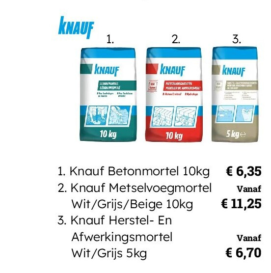 1. Knauf Betonmortel 10kg