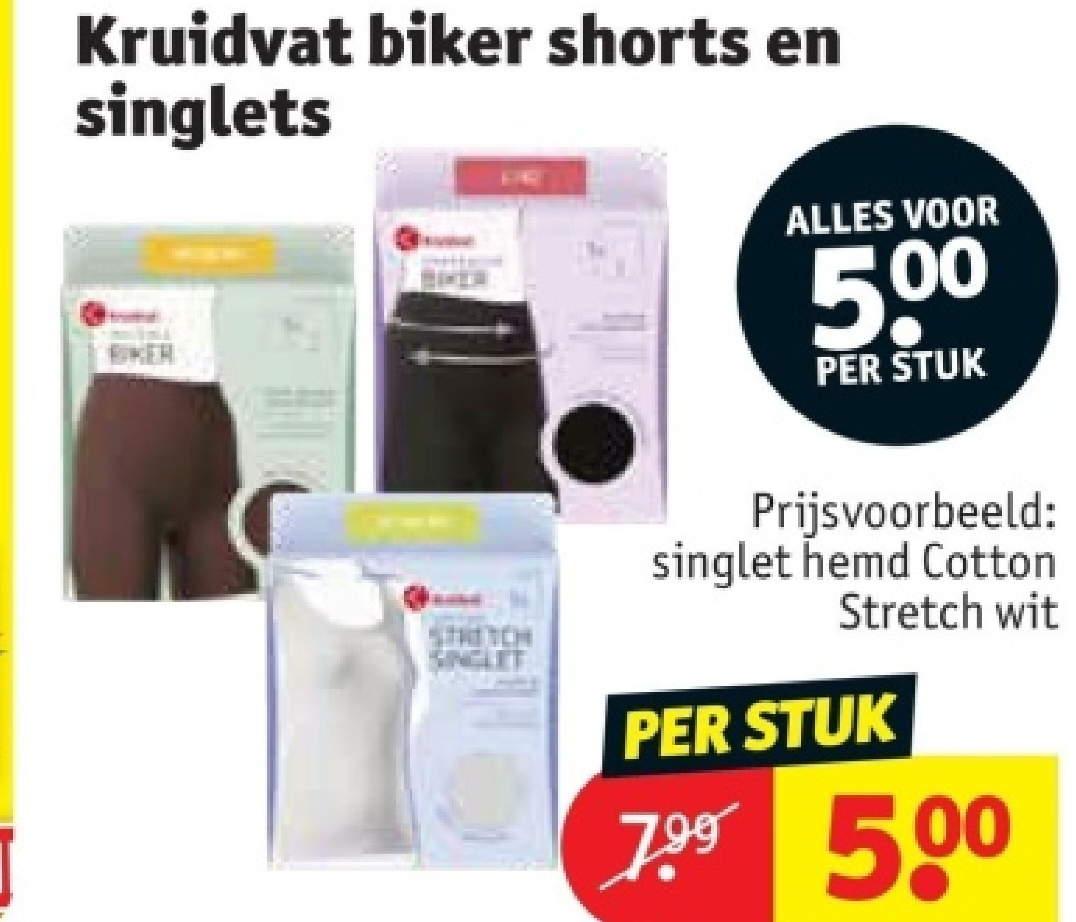 Kruidvat biker shorts en singlets