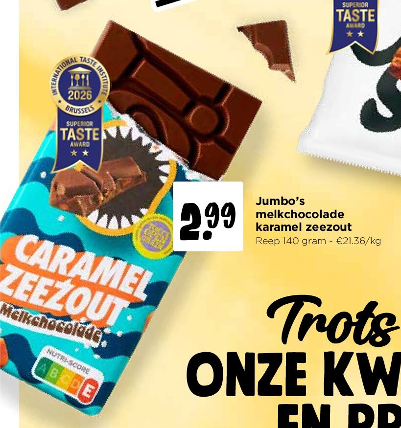 Jumbo’s melkchocolade karamel zeezout