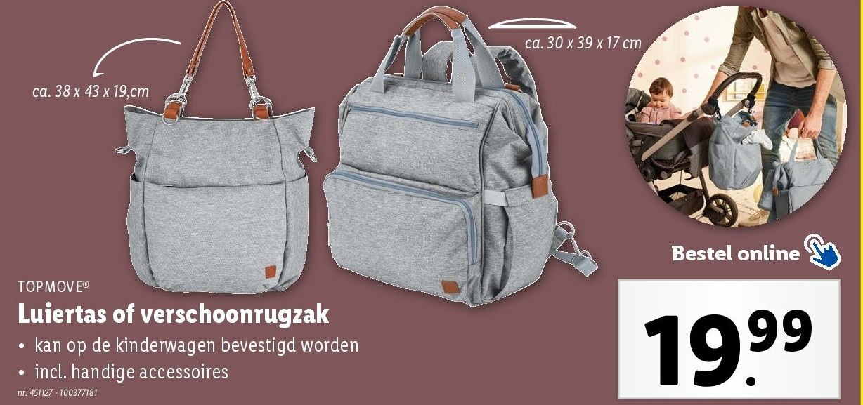 Luiertas of verschoonrugzak