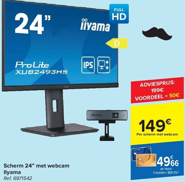 Scherm 24” met webcam IIyama