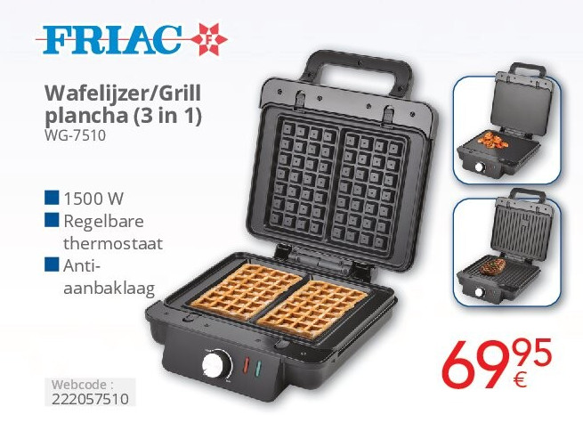 Wafelijzer/Grill plancha (3 in 1) WG-7510