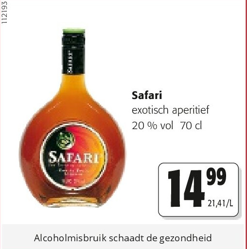 Safari exotisch aperitief 20 % vol 70 cl