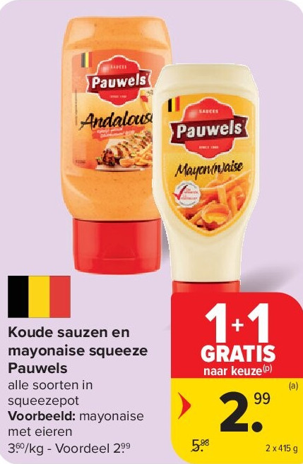 Koude sauzen en mayonaise squeeze Pauwels