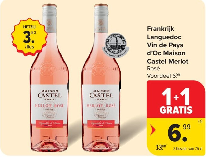 Frankrijk Languedoc Vin de Pays d’Oc Maison Castel Merlot