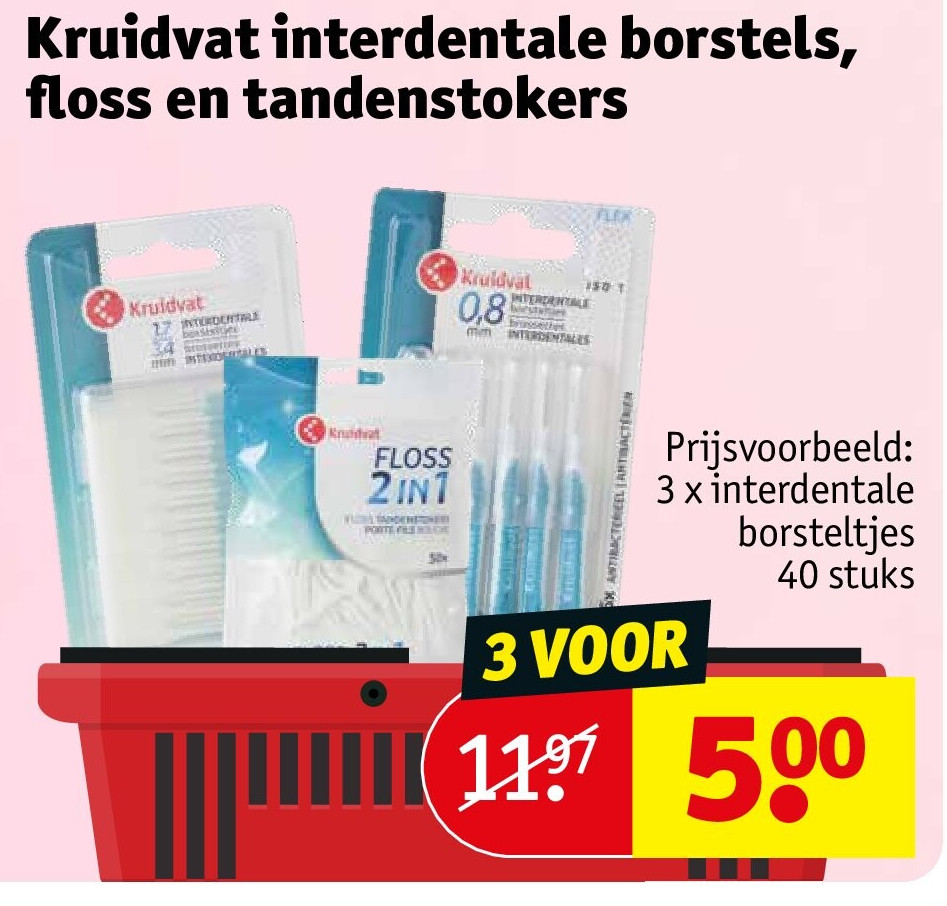 Kruidvat interdentale borstels, floss en tandenstokers