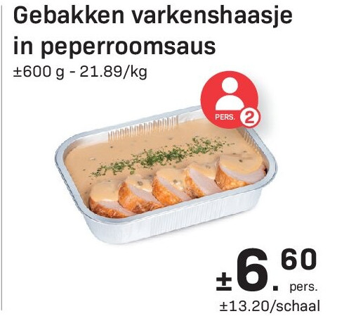 Gebakken varkenshaasje in peperroomsaus