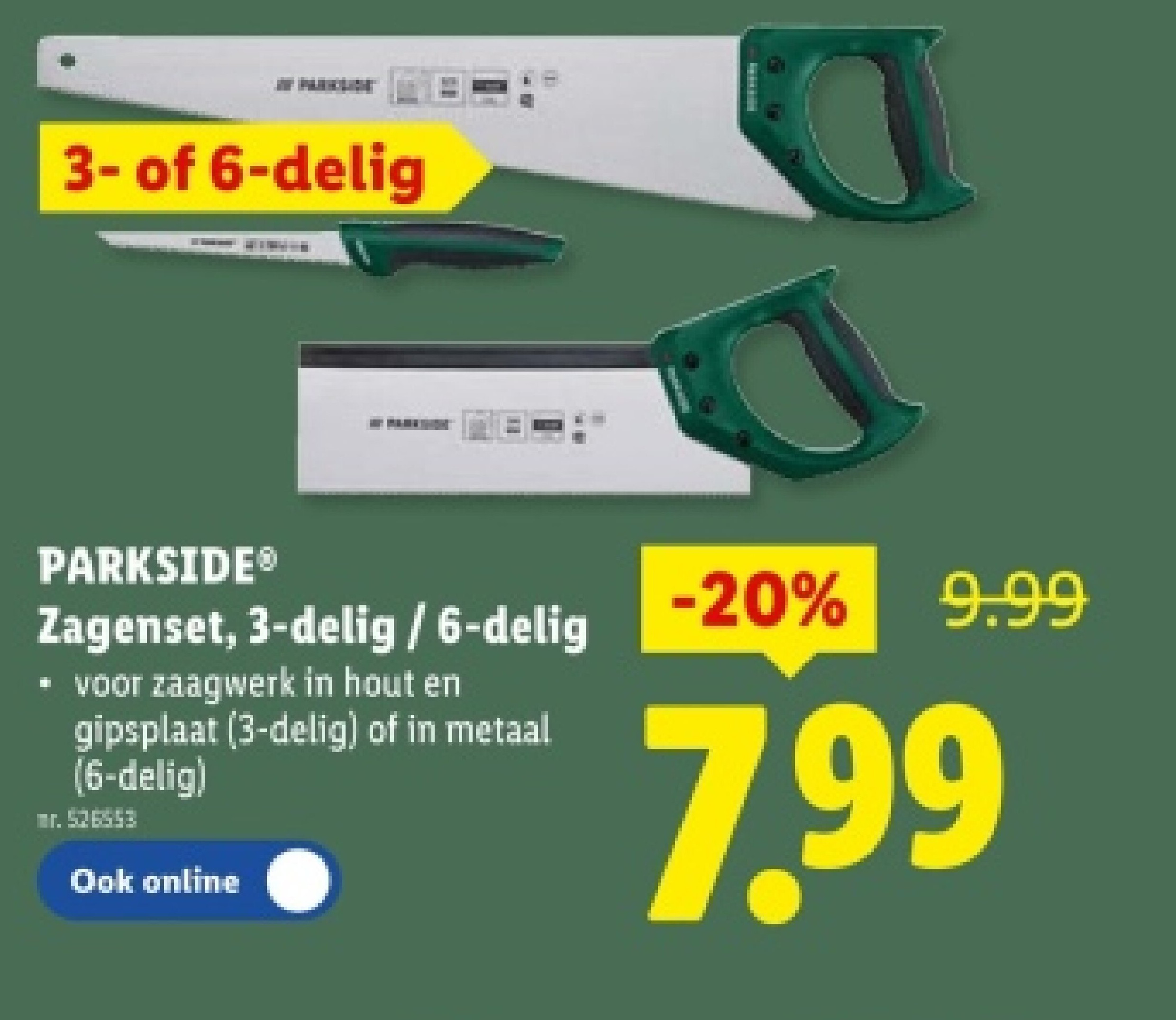 Zagenset, 3-delig/6-delig