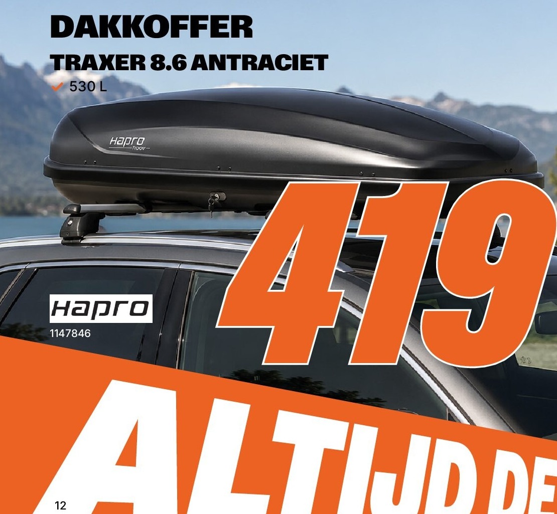 Dakkoffer Traxer 8.6 antraciet