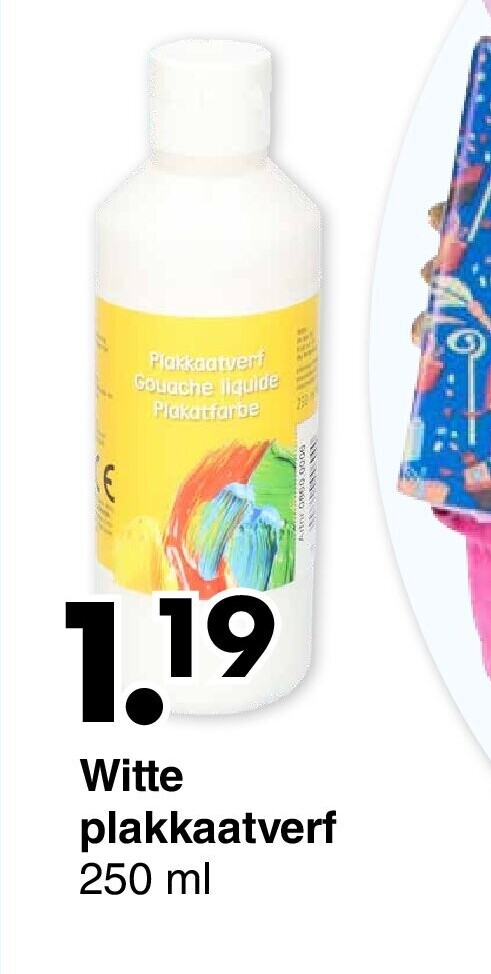 Witte plakkaatverf 250 ml