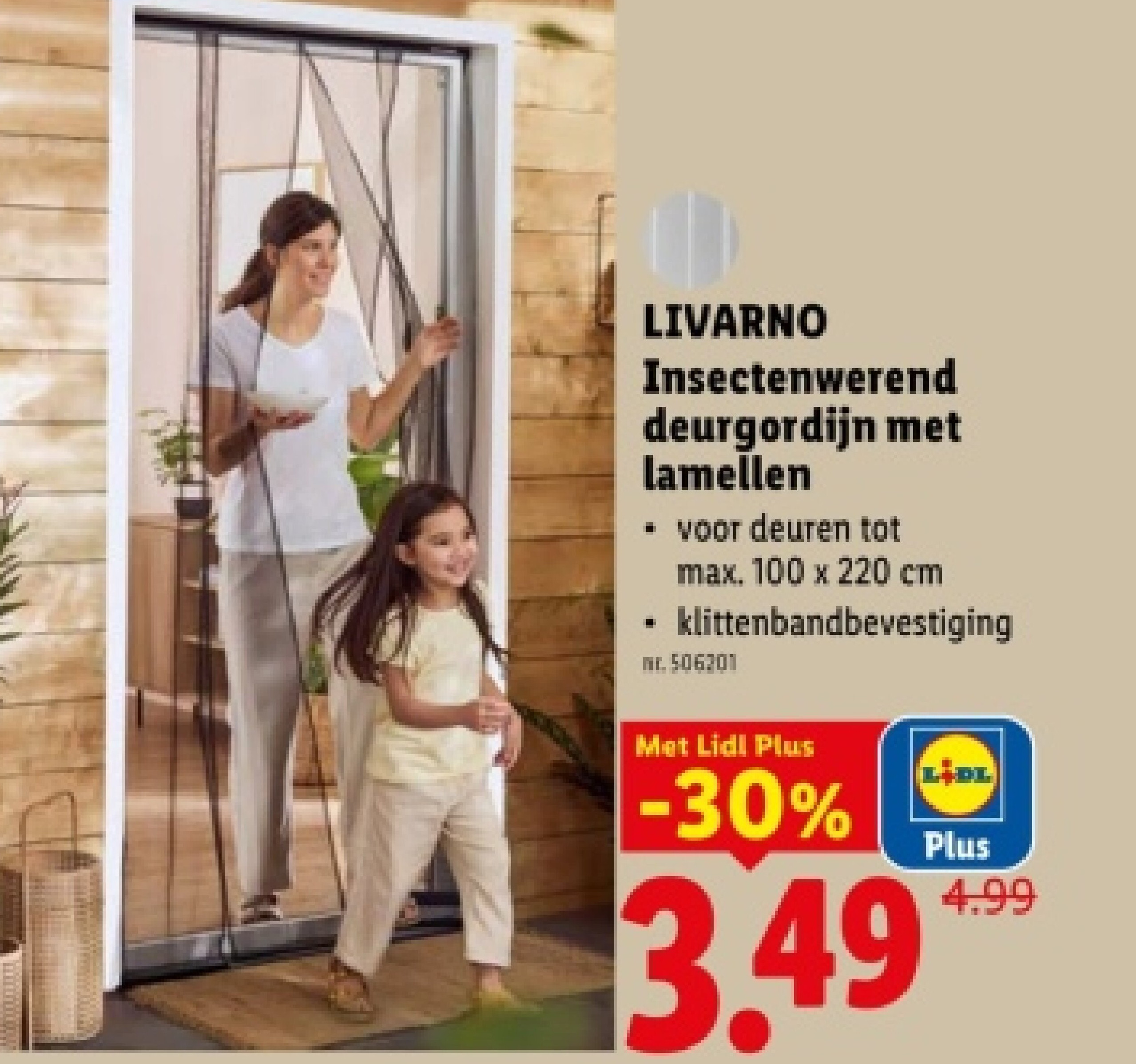 Insectenwerend deurgordijn met lamellen