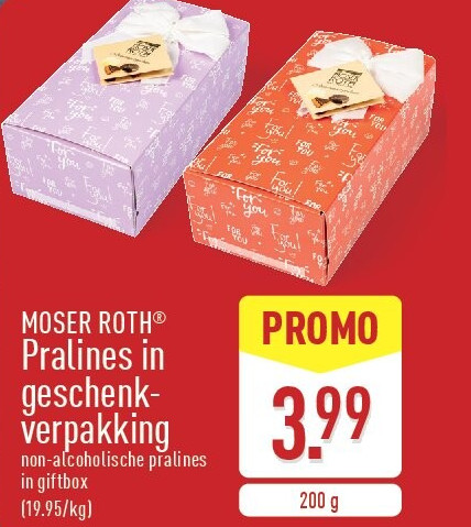 Pralines in geschenkverpakking