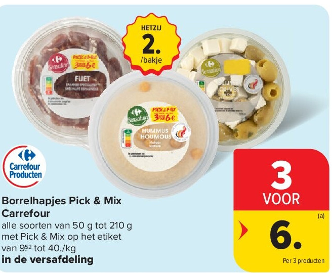 Borrelhapjes Pick & Mix Carrefour