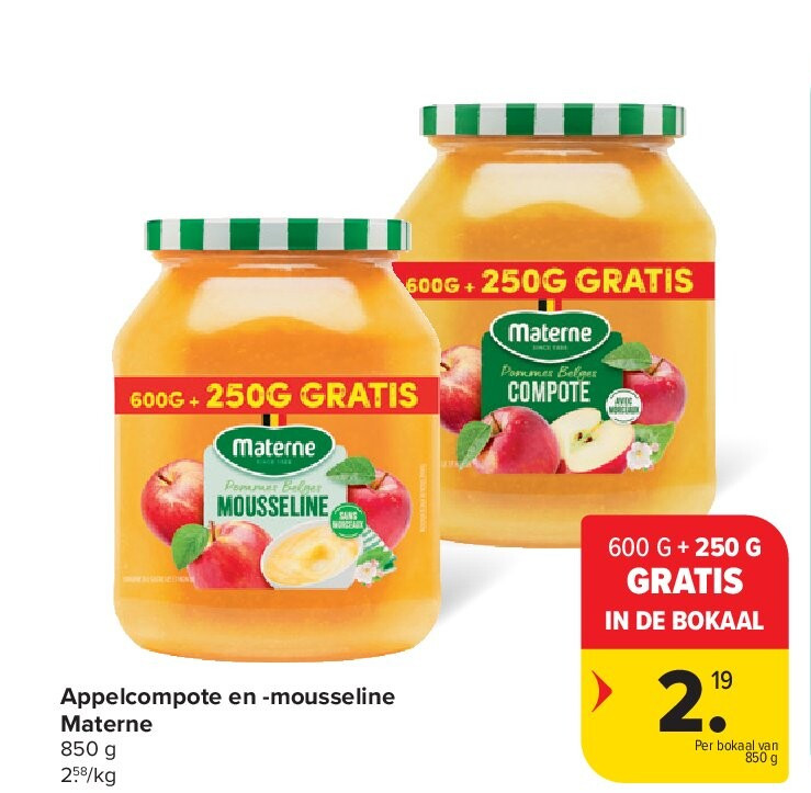 Appelcompote en -mousseline Materne