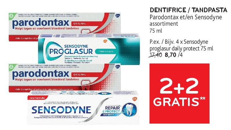 4 x Sensodyne proglasur daily protect 75 ml