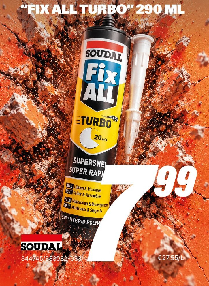 Montagelijm Fix All Turbo 290 ml