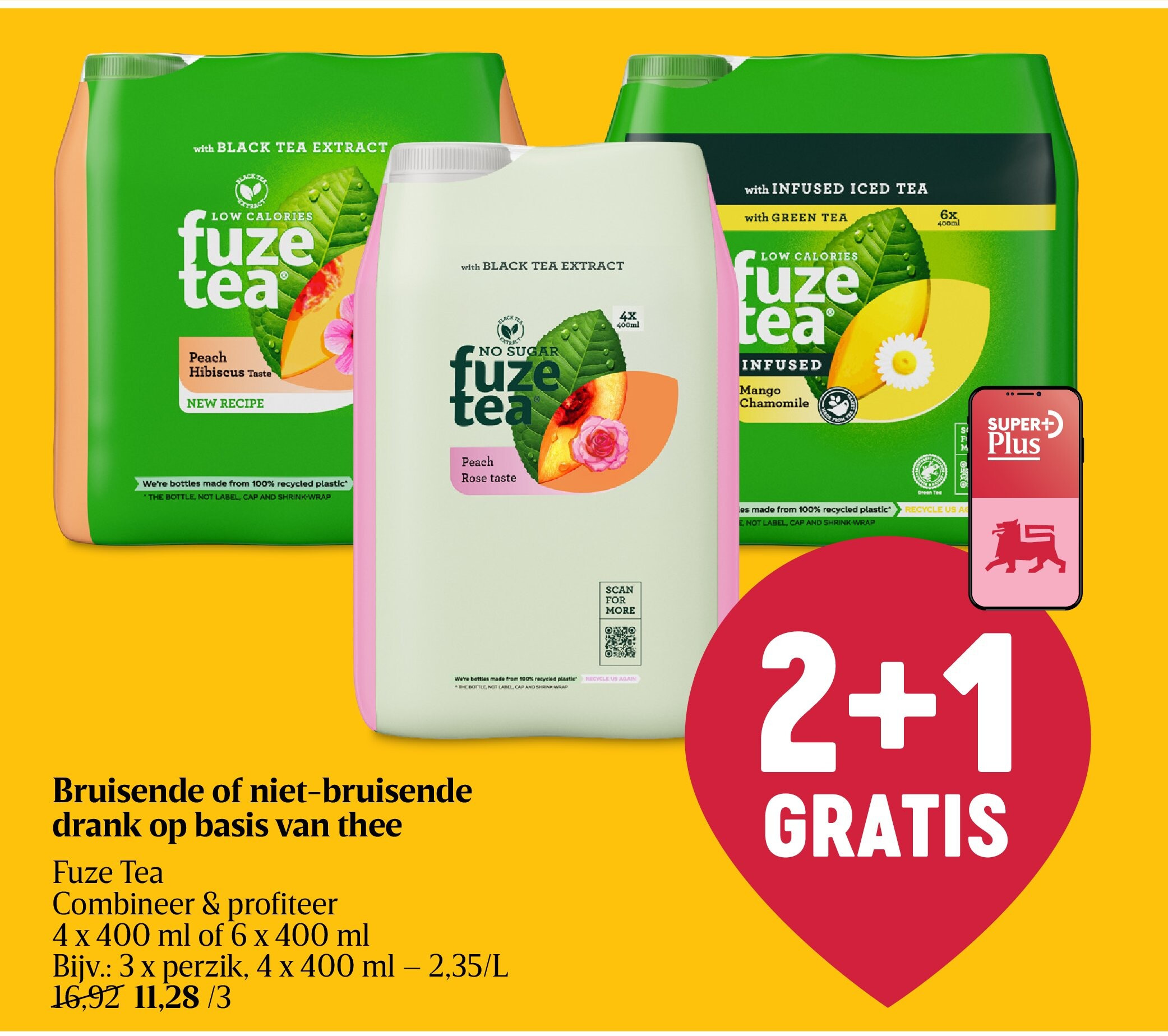 Bruisende of niet-bruisende drank op basis van thee