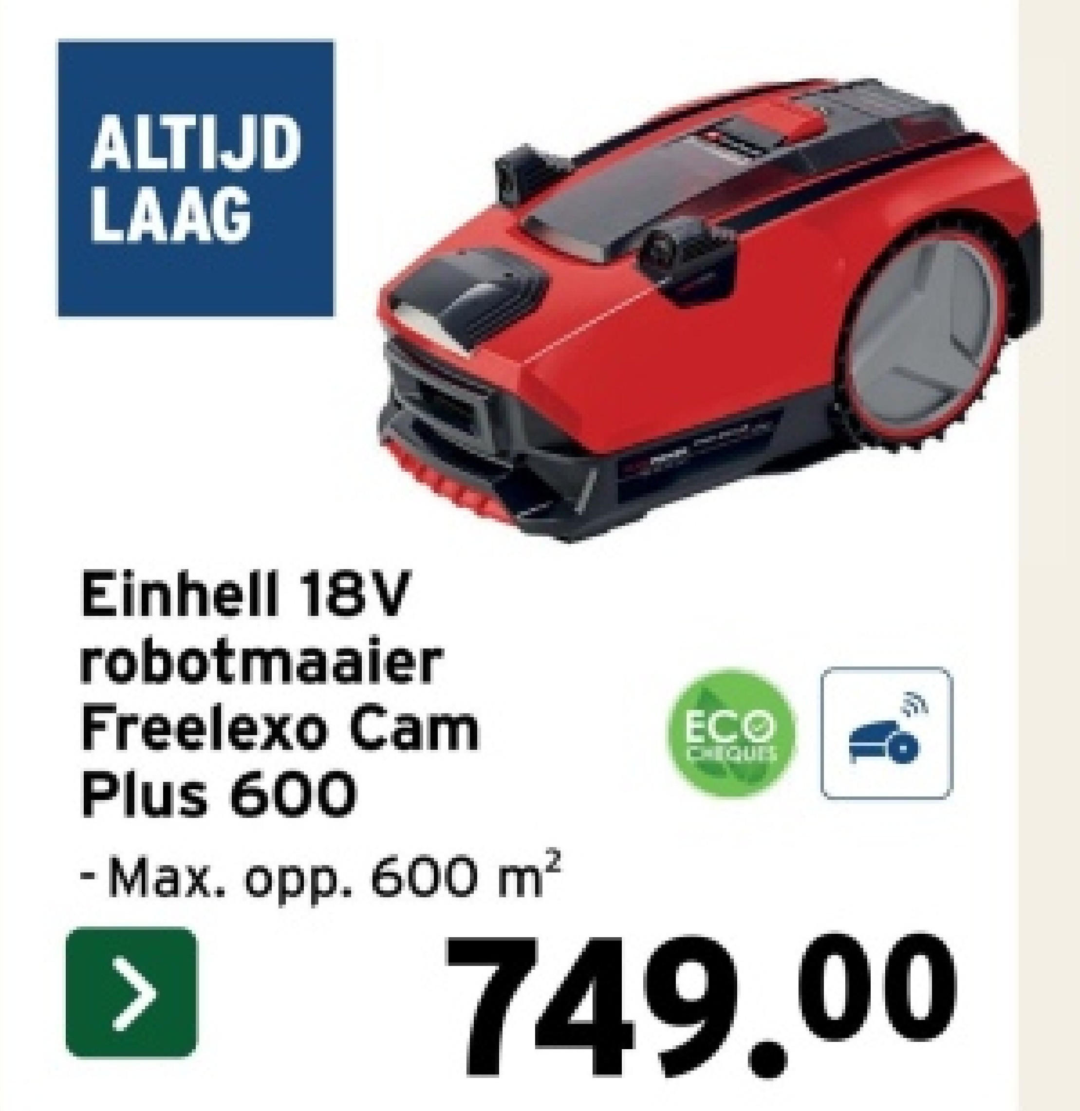 Einhell 18V robotmaaier Freelexo Cam Plus 600