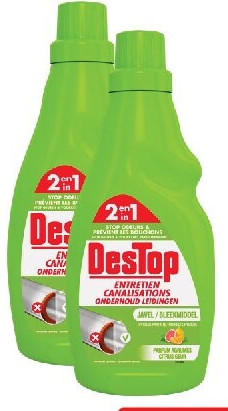 Gel entretien canalisations 2 en 1 Destop parfum citron 750 ml
