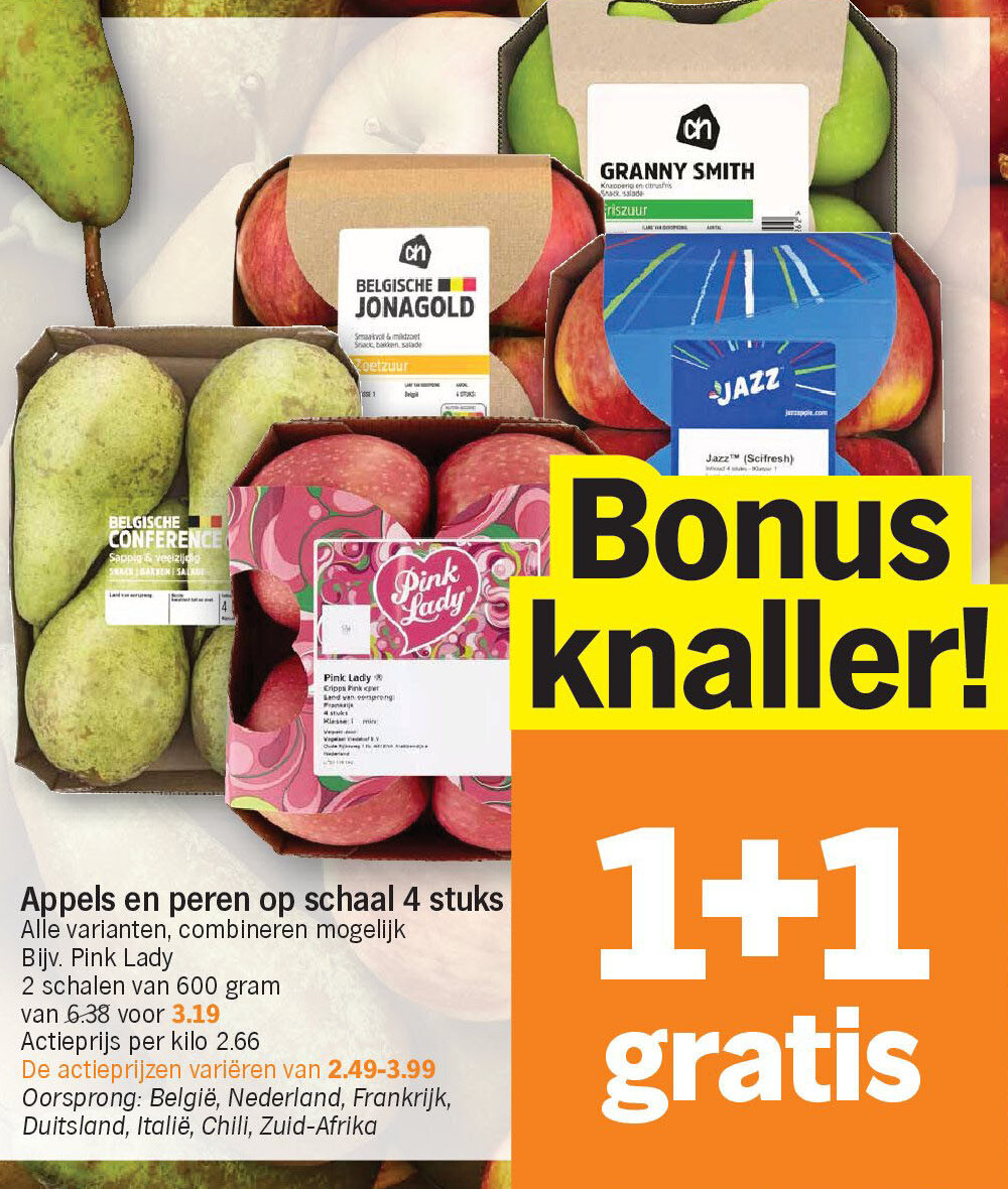 Appels en peren op schaal 4 stuks