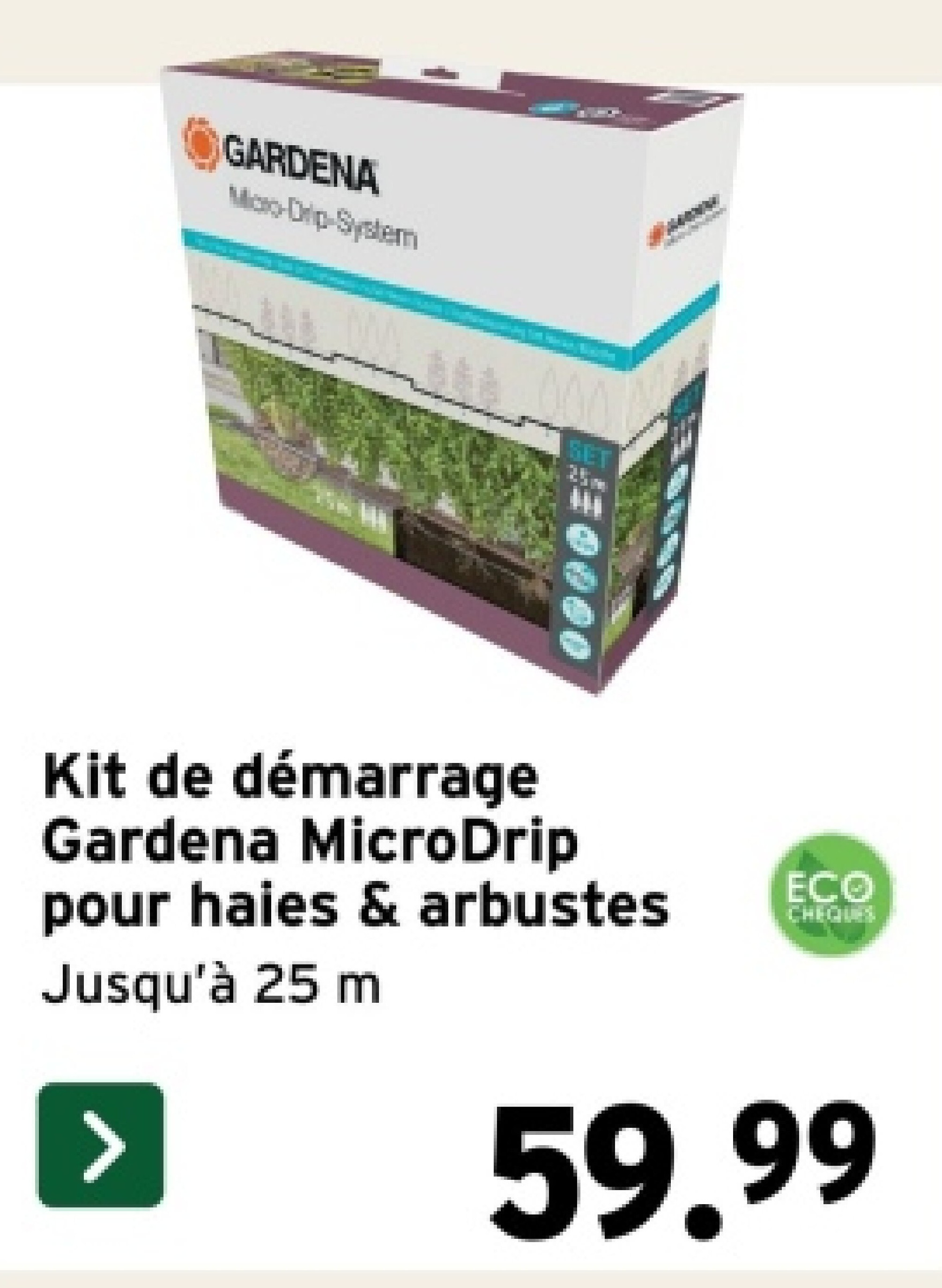 Kit de démarrage Gardena MicroDrip pour haies & arbustes