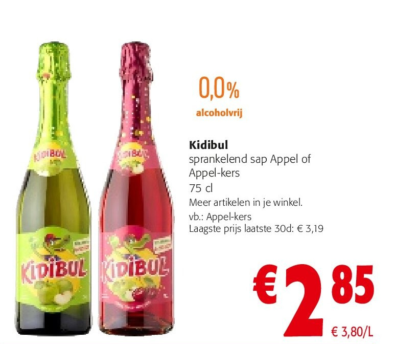 Kidibul sprankelend sap Appel of Appel-kers 75 cl