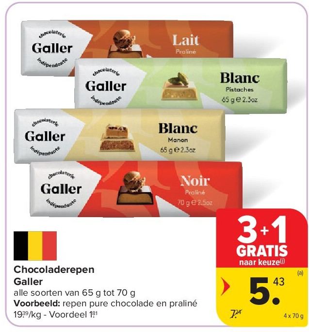 Chocoladerepen Galler