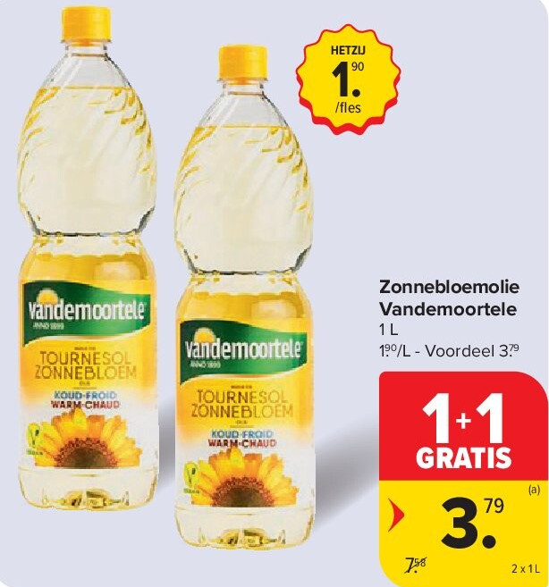 Zonnebloemolie Vandemoortele