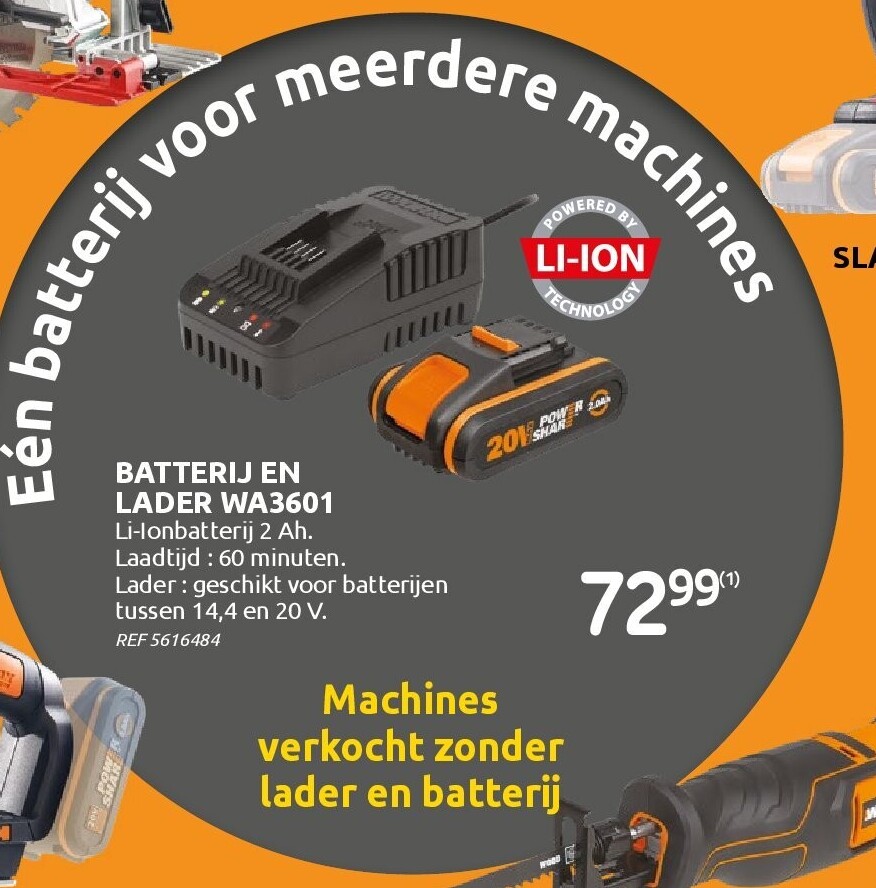 BATTERIJ EN LADER WA3601