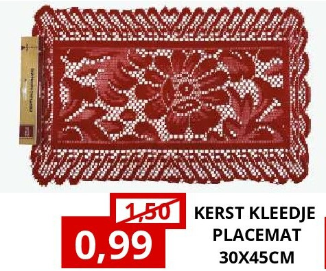 KERST KLEEDJE PLACEMAT 30X45CM