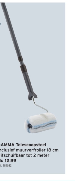 GAMMA Telescoopsteel Inclusief muurverfroller 18 cm Uitschuifbaar tot 2 meter