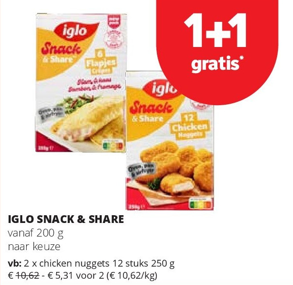 IGLO SNACK & SHARE chicken nuggets 12 stuks 250 g