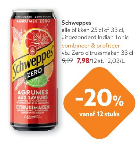 Schweppes Zero citrussmaken 33 cl