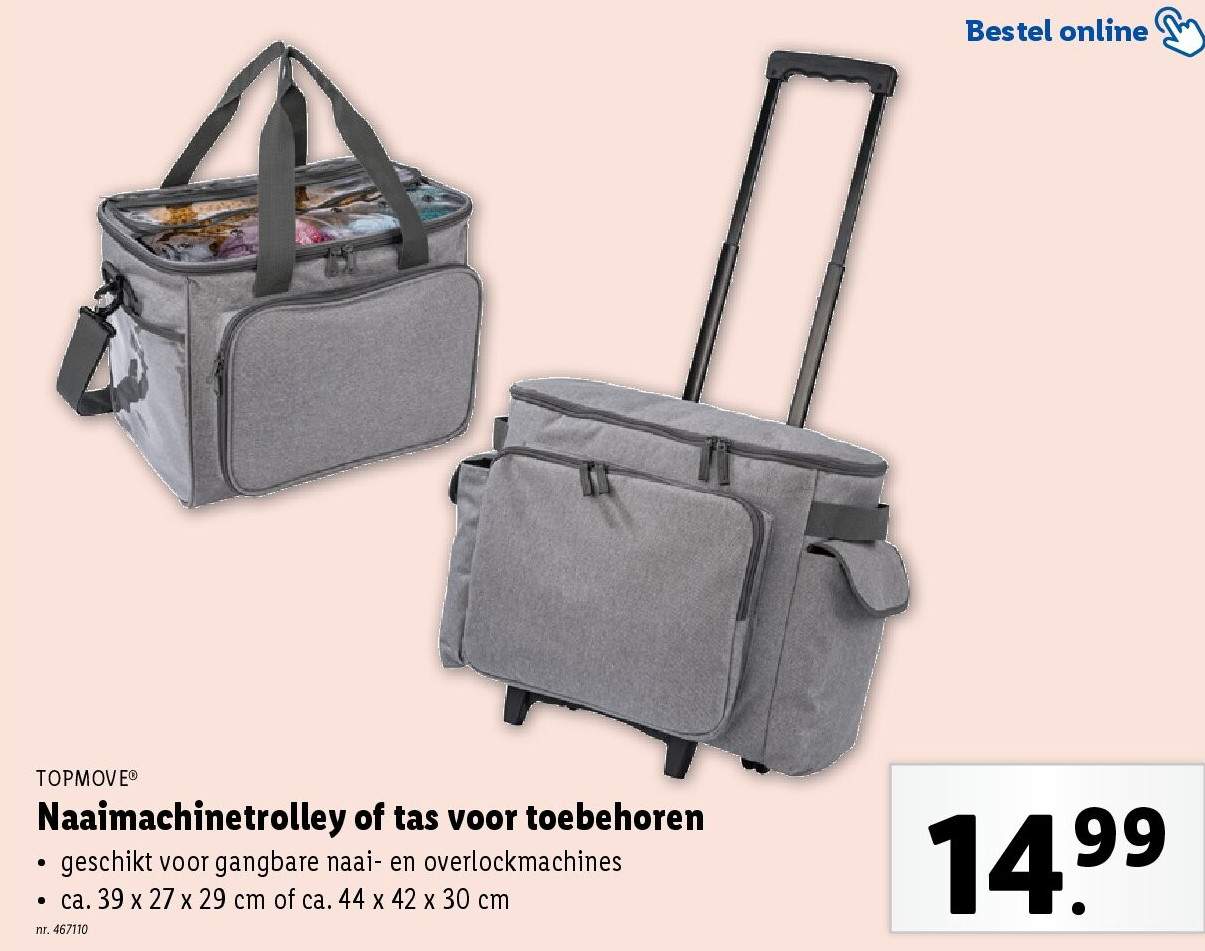 Naaimachinetrolley of tas voor toebehoren