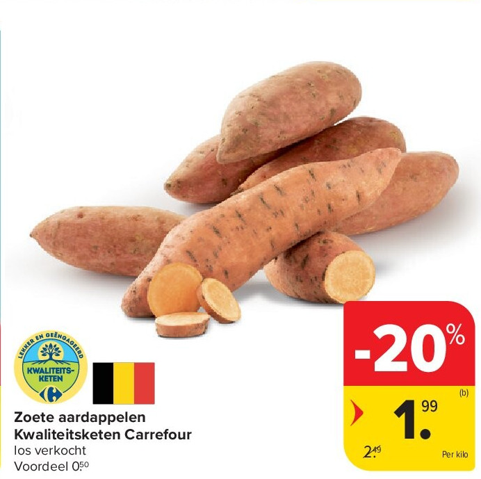 Zoete aardappelen Kwaliteitsketen Carrefour