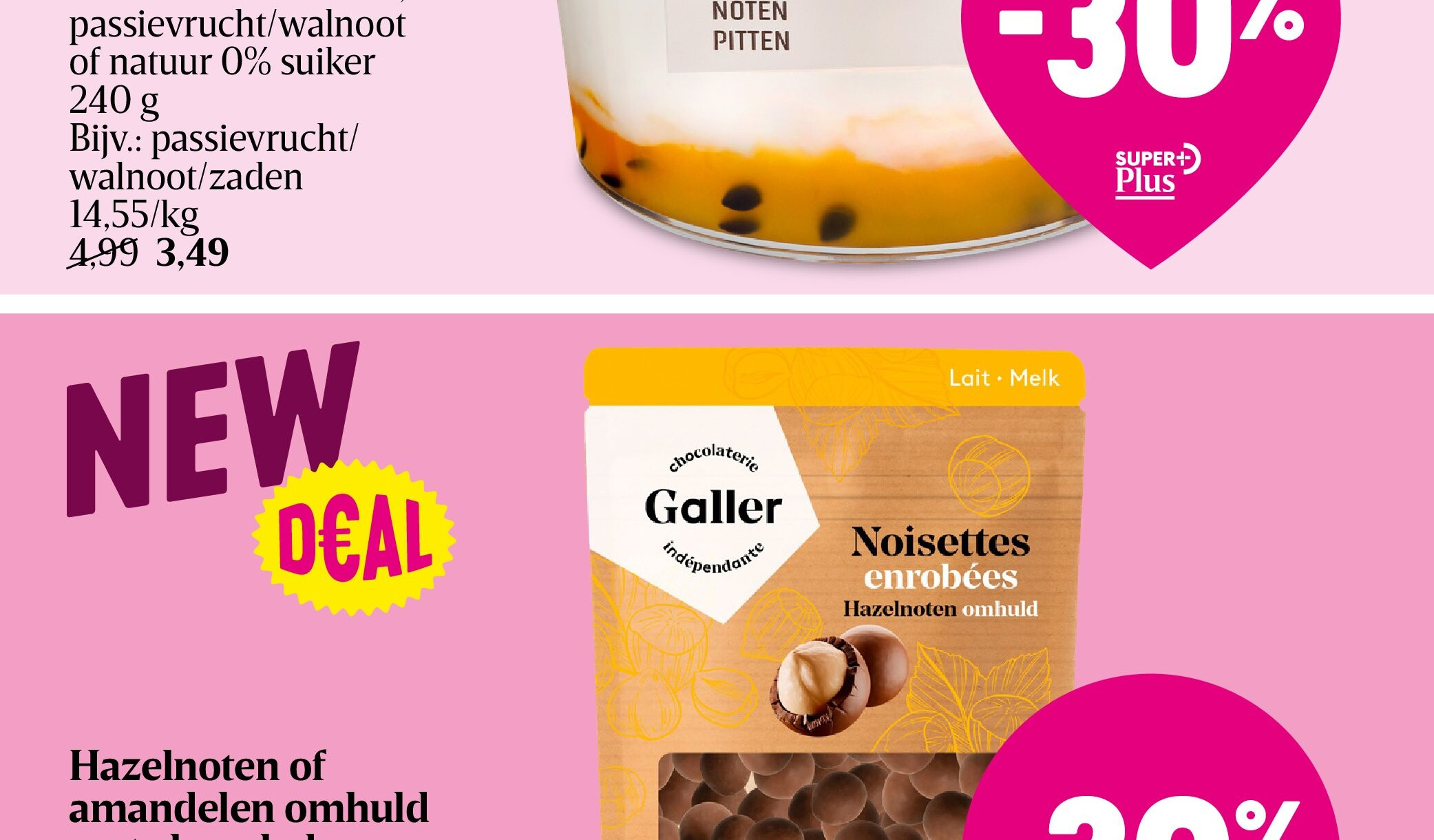 Hazelnoten of amandelen omhuld met chocolade