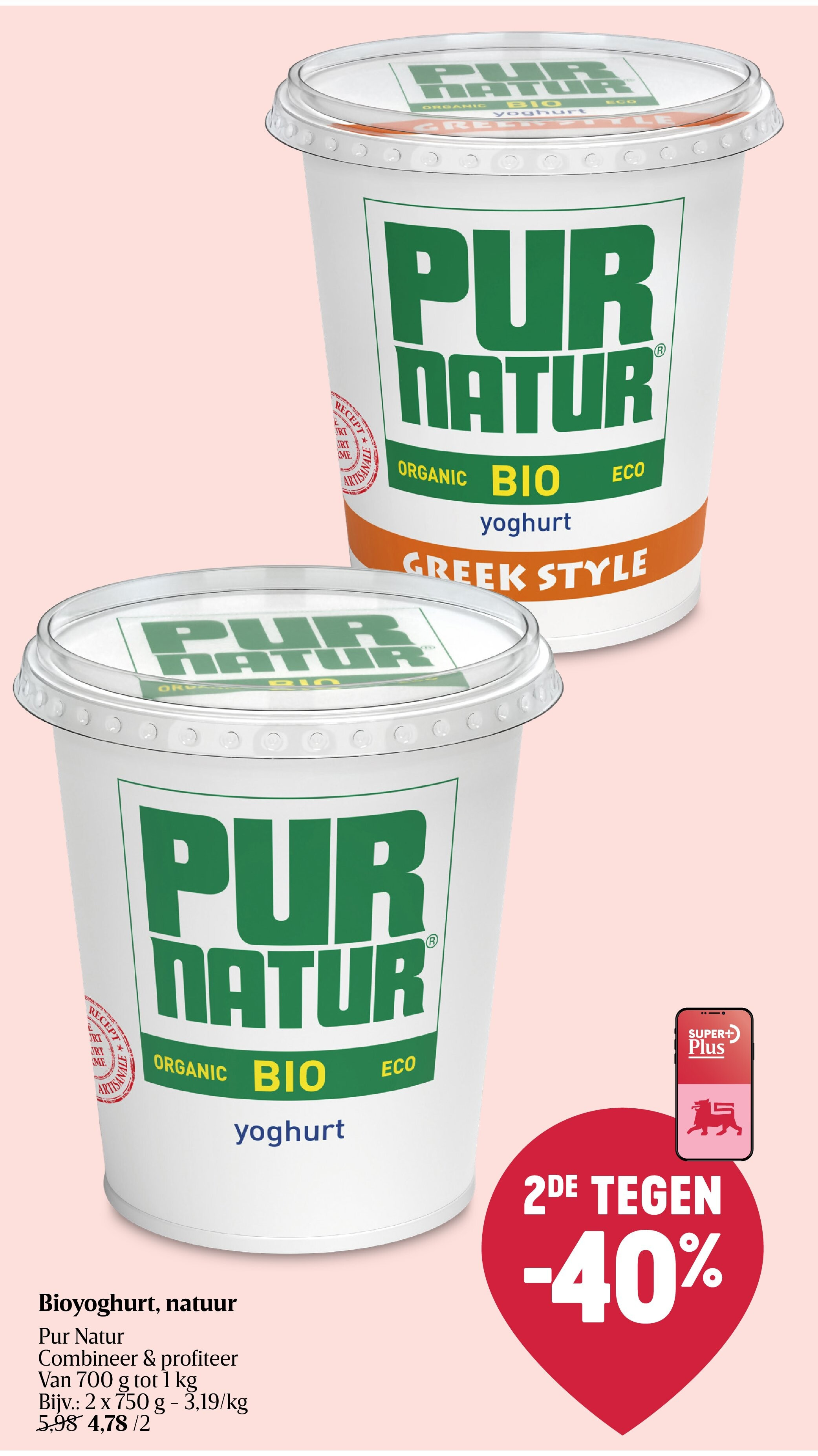 Bioyoghurt, natuur