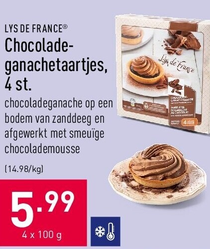 Chocoladeganachetaartjes, 4 st.