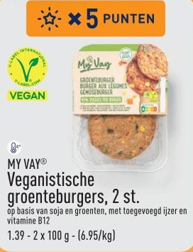 Veganistische groenteburgers, 2 st.