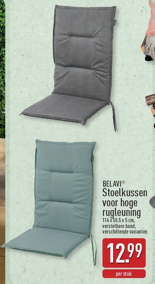 Stoelkussen voor hoge rugleuning