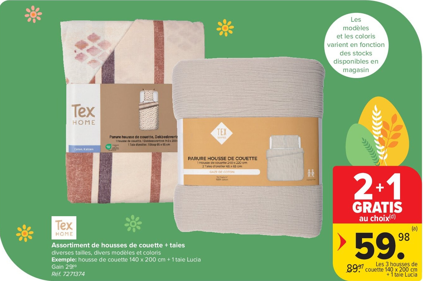 Assortiment de housses de couette + taies