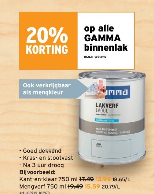 GAMMA binnenlak Kant-en-klaar 750 ml