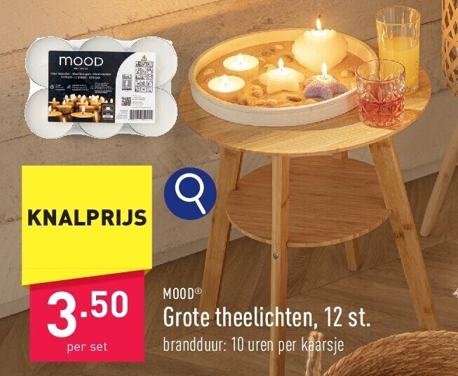 Grote theelichten, 12 st.