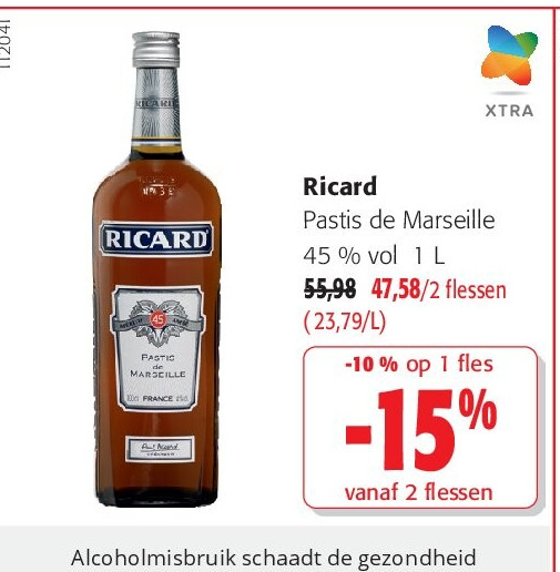 Ricard Pastis de Marseille 45 % vol 1 L