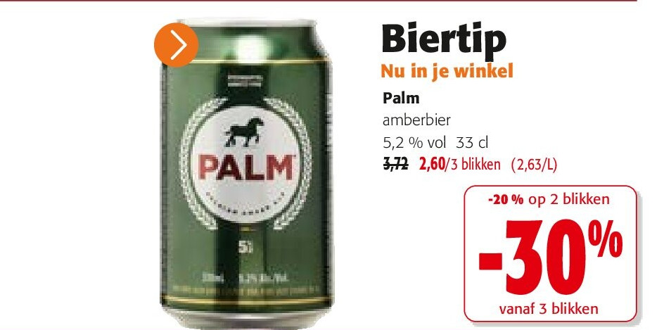 Palm amberbier 5,2 % vol 33 cl