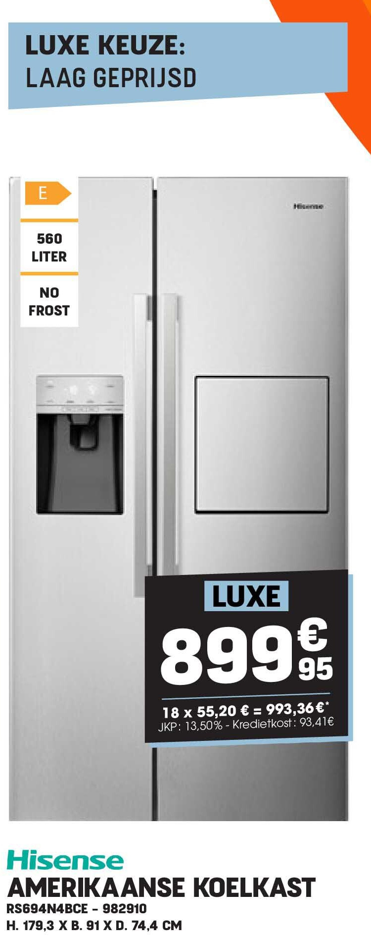 Hisense AMERIKAANSE KOELKAST RS694N4BCE