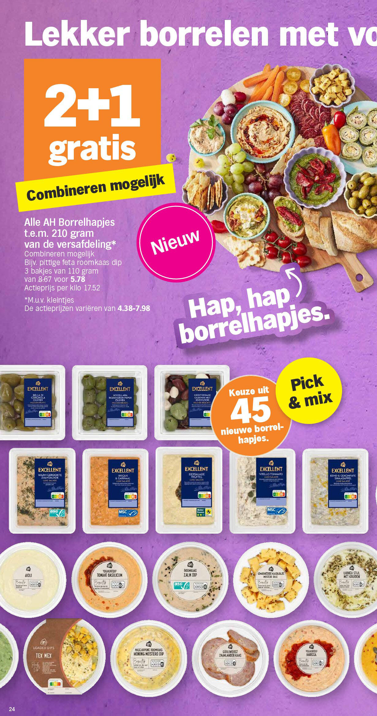 Alle AH Borrelhapjes t.e.m. 210 gram van de versafdeling