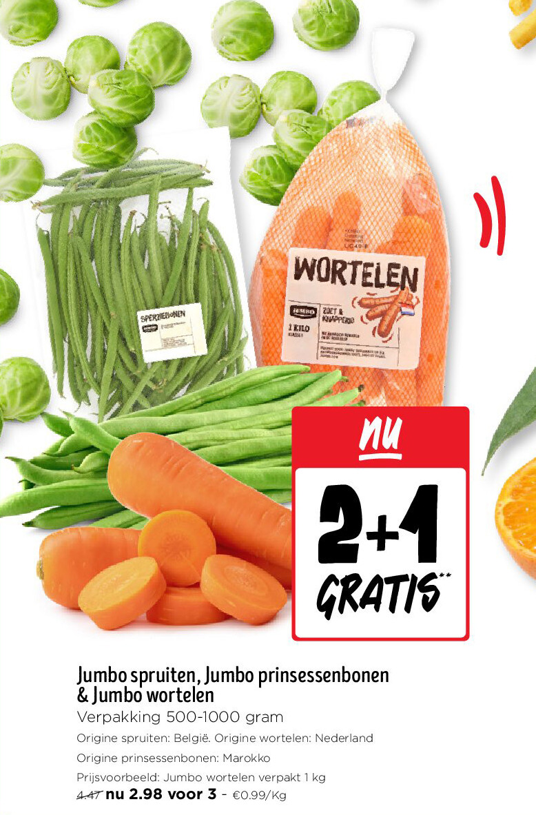 Jumbo spruiten, Jumbo prinsessenbonen & Jumbo wortelen